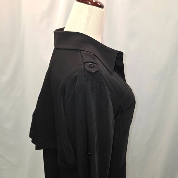 White House Black Market Black Utility Shirt Dress | Size 4 - Picture 5 of 12